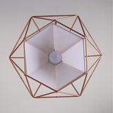 Copper Diamond Wire Cage Pendant Light