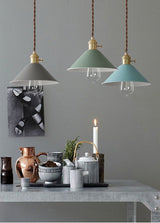 Pastel Coloured Cone Shade Industrial Pendant Light