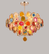 Colorful Slice Agate Chandelier for Foyer