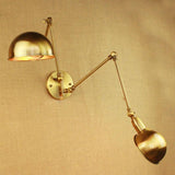 Brass Double Head Shade Industrial Wall Light