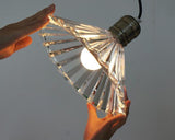 Fluted glass pendant light