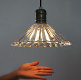 Fluted glass pendant light