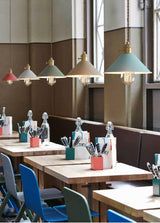 Pastel Coloured Cone Shade Industrial Pendant Light