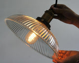 Fluted glass pendant light