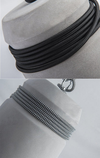 Concrete Cord wrapped Monolith Minimalist Pendant Light