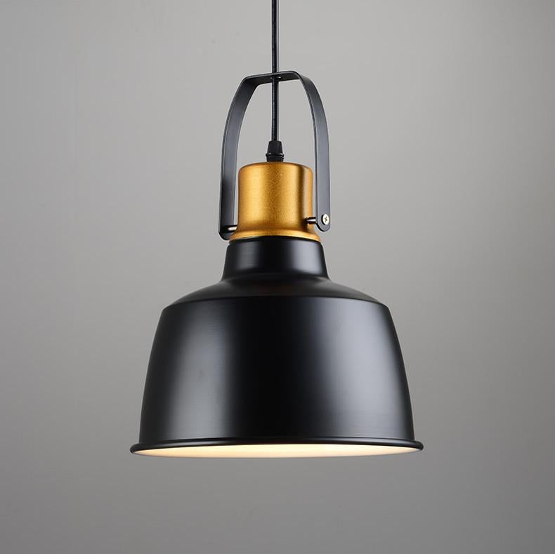 Newman Black Dome Industrial Loft Pendant Light