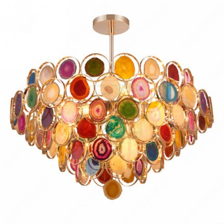 Colorful Slice Agate Chandelier for Foyer