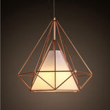 Copper Diamond Wire Cage Pendant Light