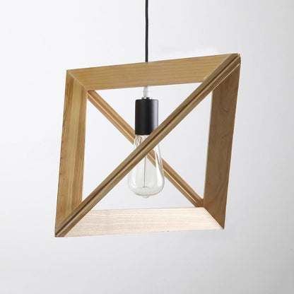Wooden triangle pendant light