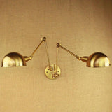 Brass Double Head Shade Industrial Wall Light