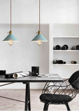 Pastel Coloured Cone Shade Industrial Pendant Light