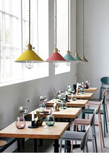 Pastel Coloured Cone Shade Industrial Pendant Light