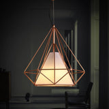 Copper Diamond Wire Cage Pendant Light