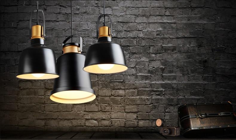 Newman Black Dome Industrial Loft Pendant Light