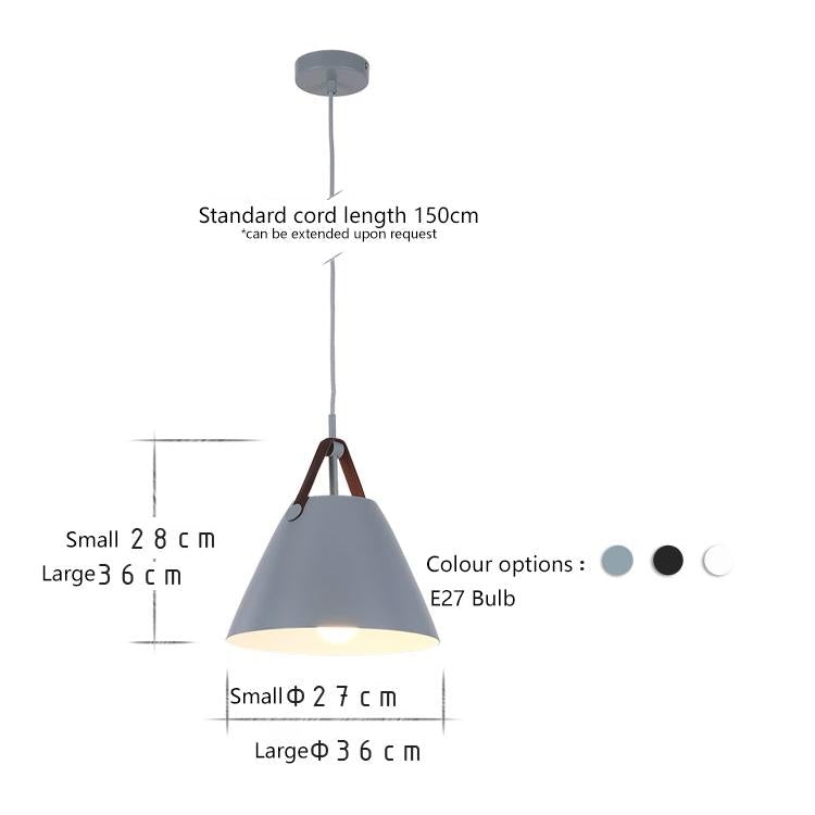 Leather Strap Suspension Minimalist Pendant Ceiling Light