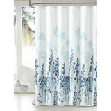 Feblilac Blue Leaves Forest Shower Curtain with Hooks, Bloom Floral Bathroom Curtains with Ring, Unique Bathroom décor, Boho Shower Curtain, Customized Bathroom Curtains, Extra Long Shower Curtain