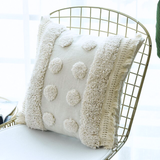 Ivory and Dots Tassels Moroccan Pillow Cover