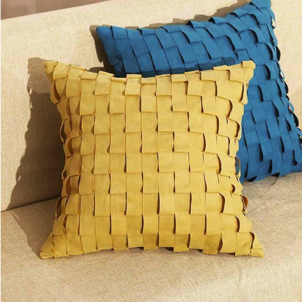 Criss Cross Faux Suede Pillow Cover