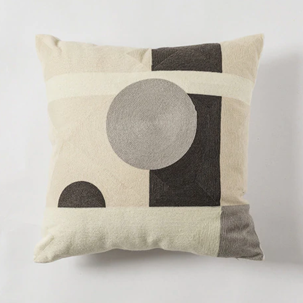 Circles and Stripes Abstract Pillow Cover