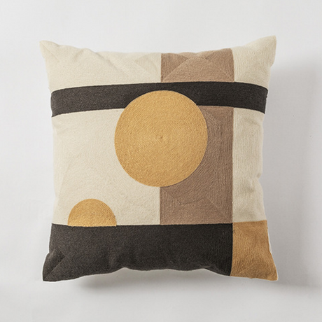 Circles and Stripes Abstract Pillow Cover