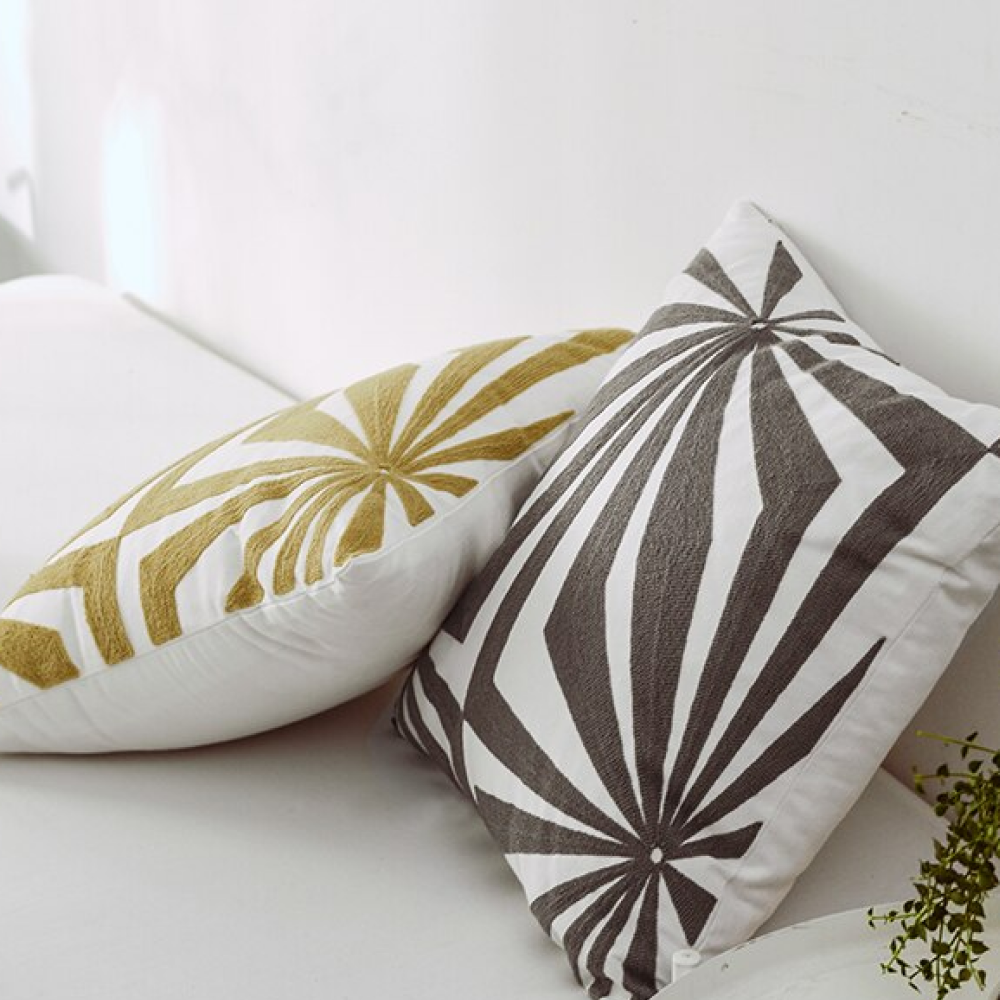 Kensley Abstract Embroidered Pillow Cover