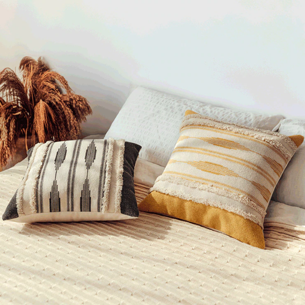 Boho Striped Pillow Cover