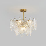 Tiered Carved Glass Chandelier