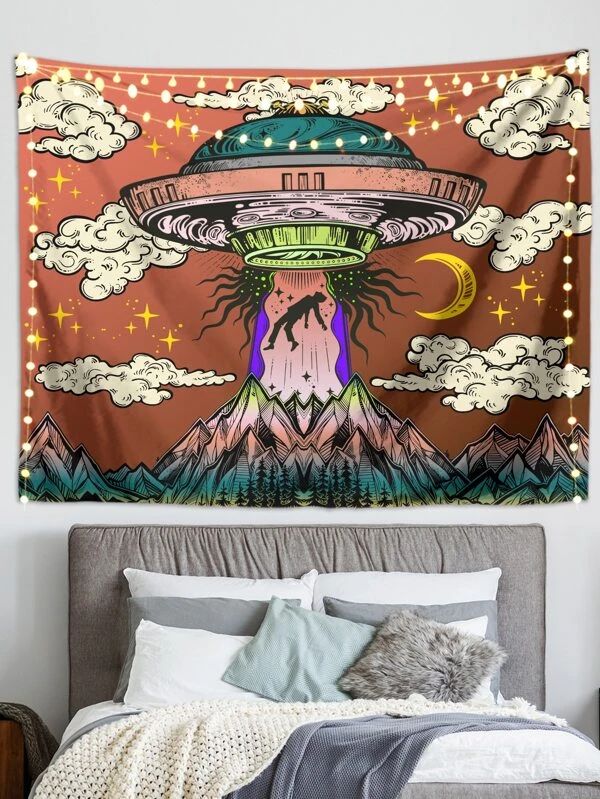 UFO Print Tapestry