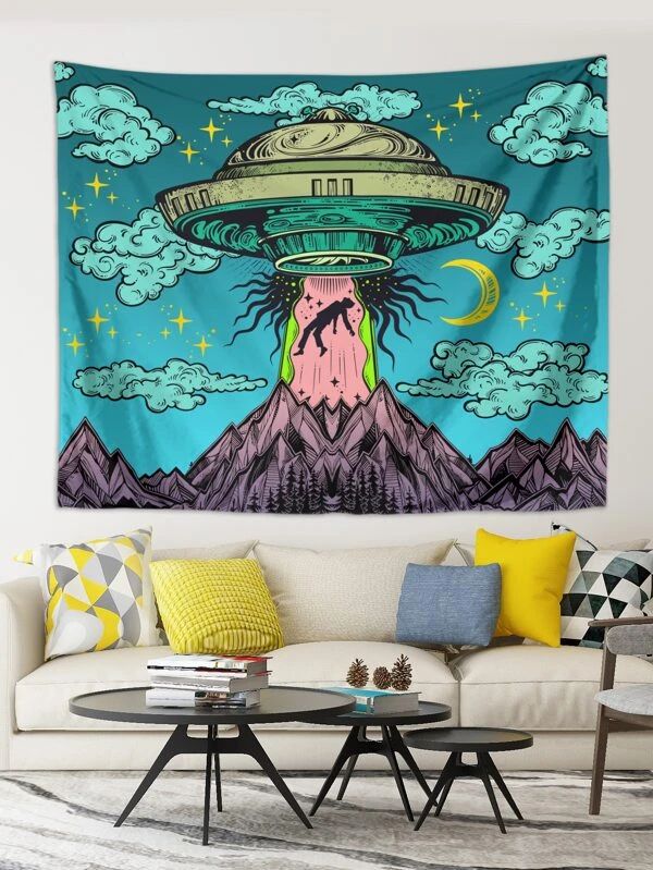 UFO Print Tapestry