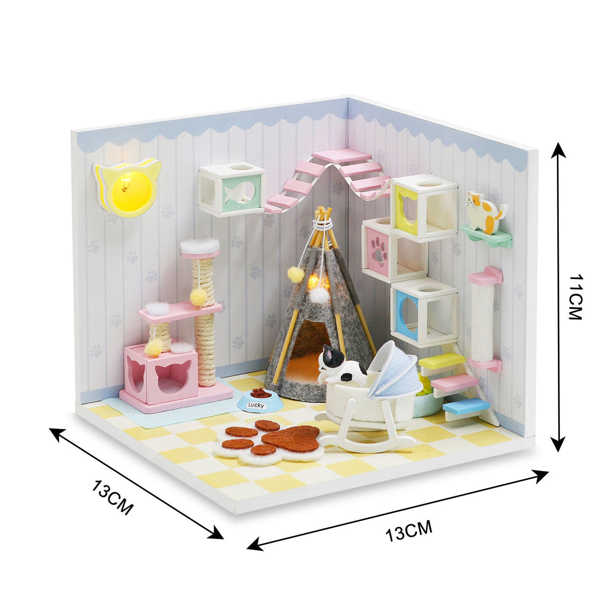 Miniature DIY Doll House, Cat House