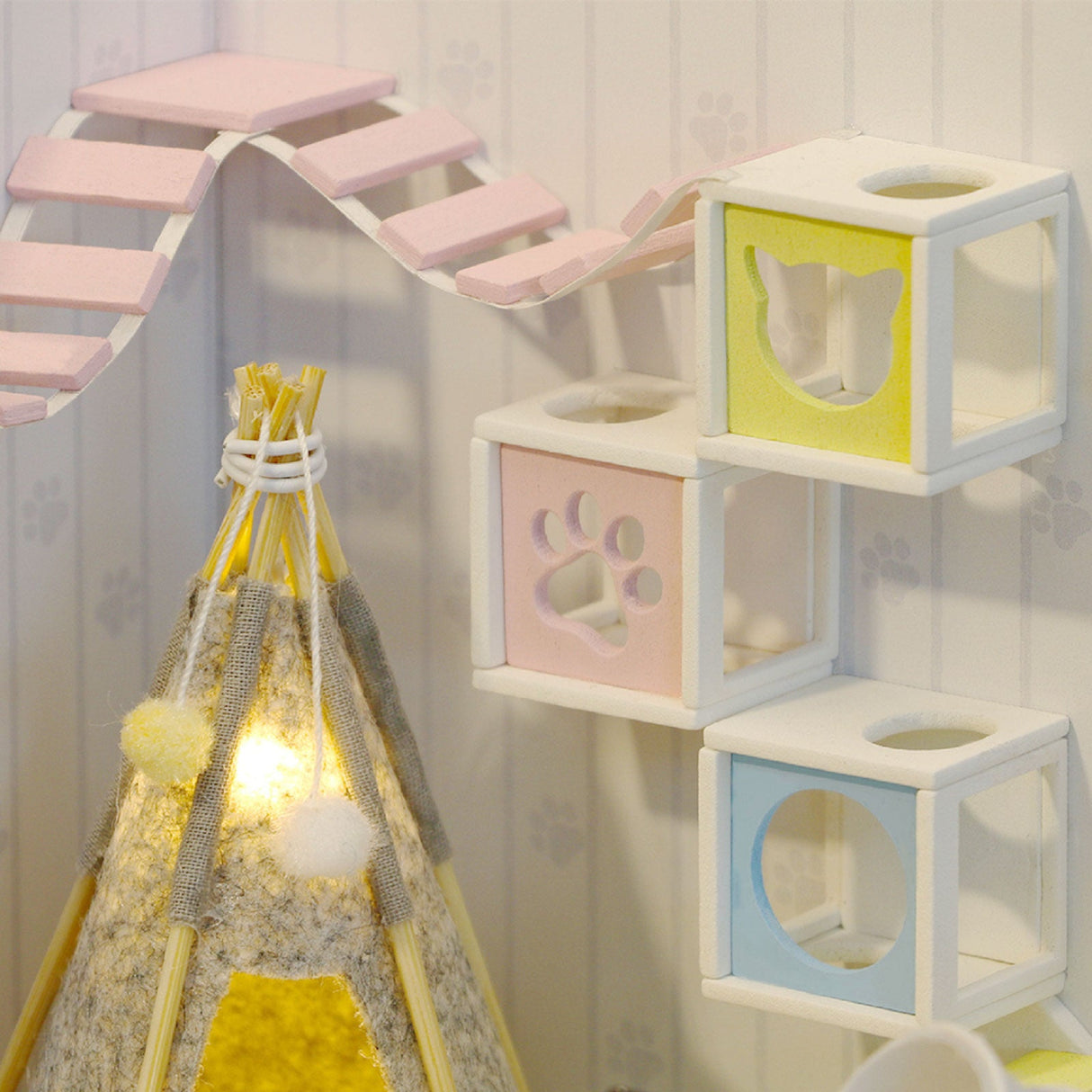 Miniature DIY Doll House, Cat House