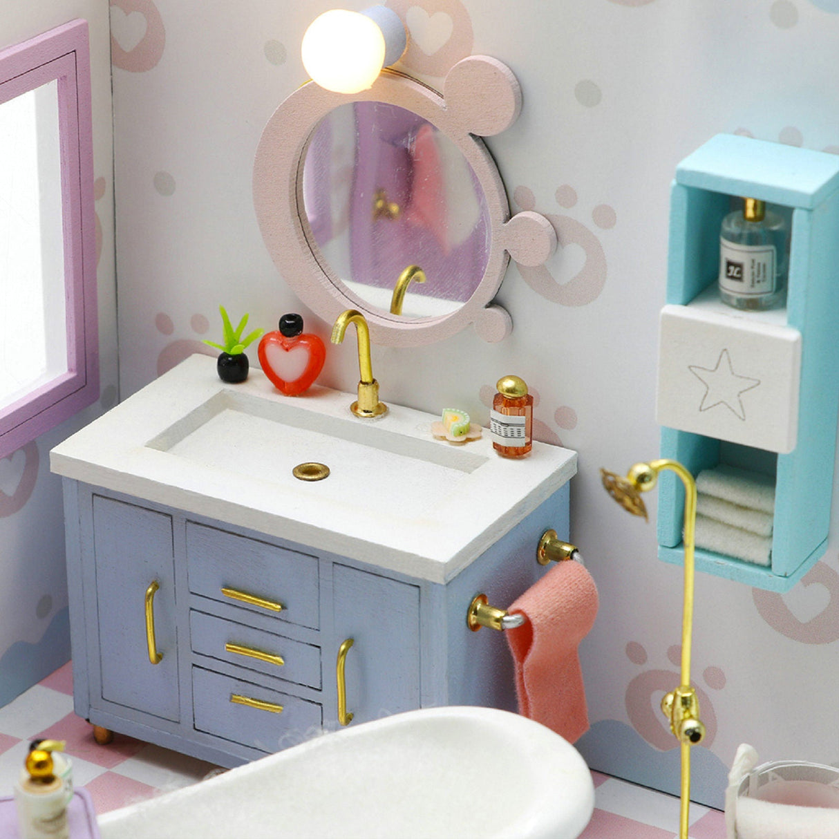 Miniature DIY Doll House, Bathroom