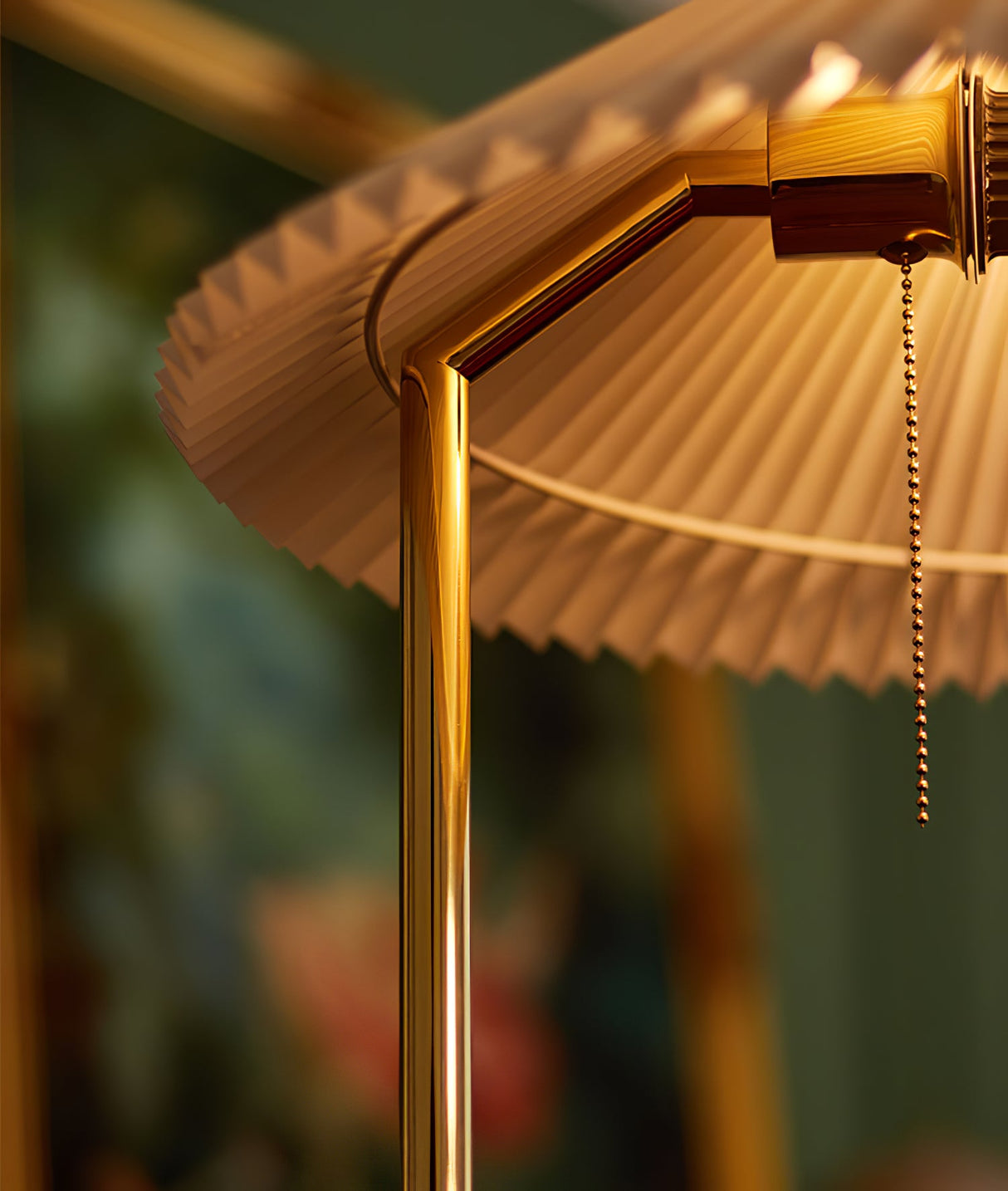 Walnut Brass Floor Lamp