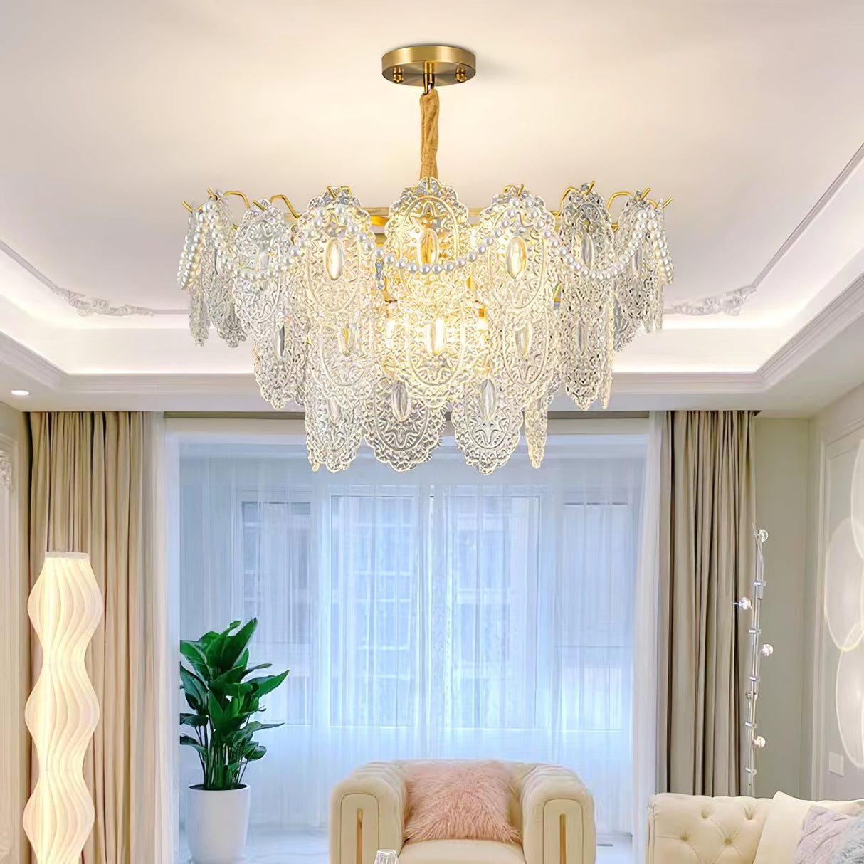 Wave Pearl Chandelier