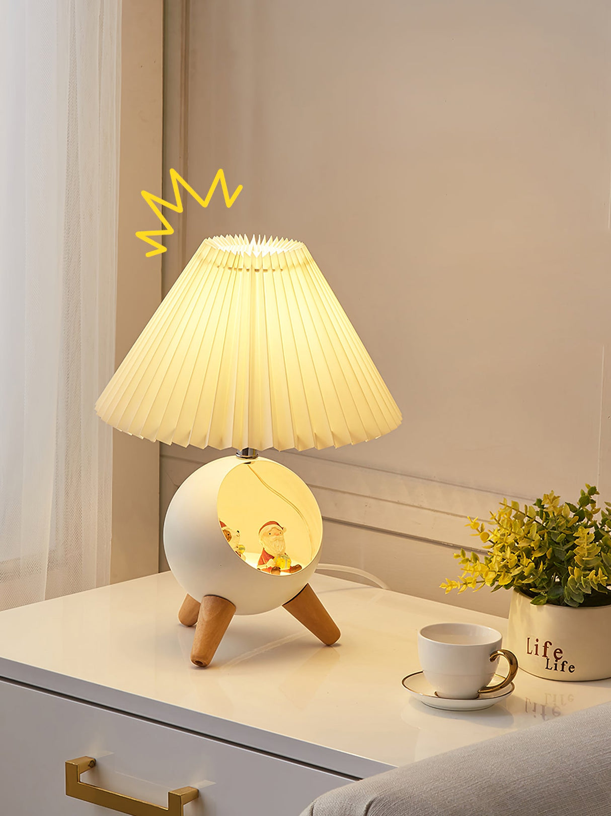 Wood Small Table Lamp