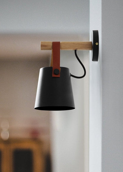 Nordic Style Wooden Hanging Wall Lamp