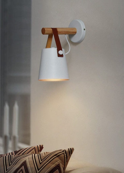 Nordic Style Wooden Hanging Wall Lamp