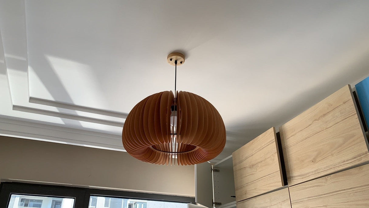 Wooden Pumpkin Pendant Lamp