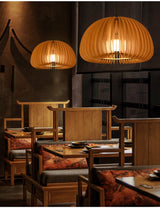 Wooden Pumpkin Pendant Lamp