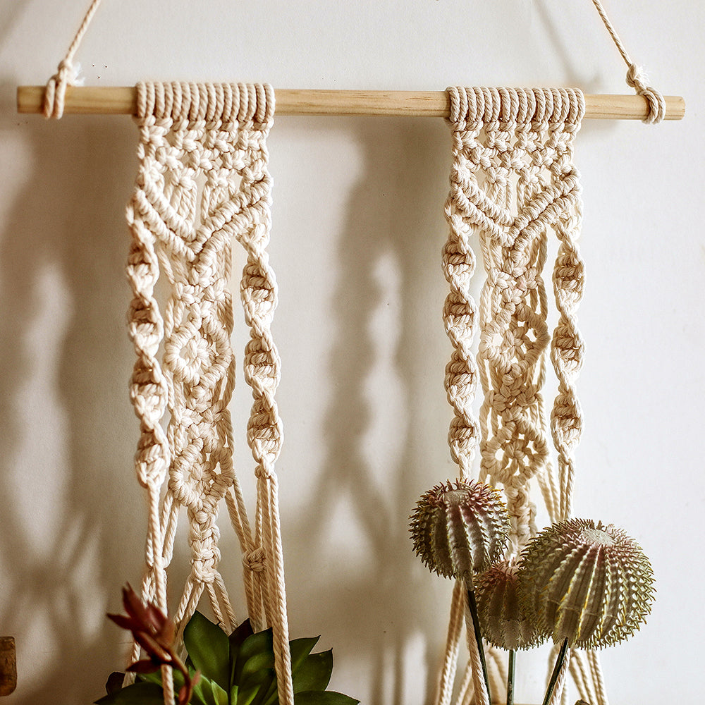 Macrame Woven Flowers Basket