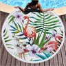 Flamingo 450G Round Beach Towel With Tassels Microfiber 150cm Picnic Blanket Mat Tapestry