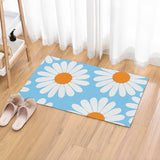 Feblilac White Daisy Green Bath Mat, Flower Bathroom Rug, Floral Soft Plush Water-Absorbent  Multiple Sized Floral Anti Slip Toilet Mat, Soft Thick Bathroom Carpet, Art Bathroom Mats, Best Bath Rugs, Hot Shower Mat Non Slip, Toilet Rug