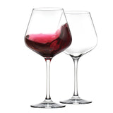 Hand Blown Burgundy Wine Glasses