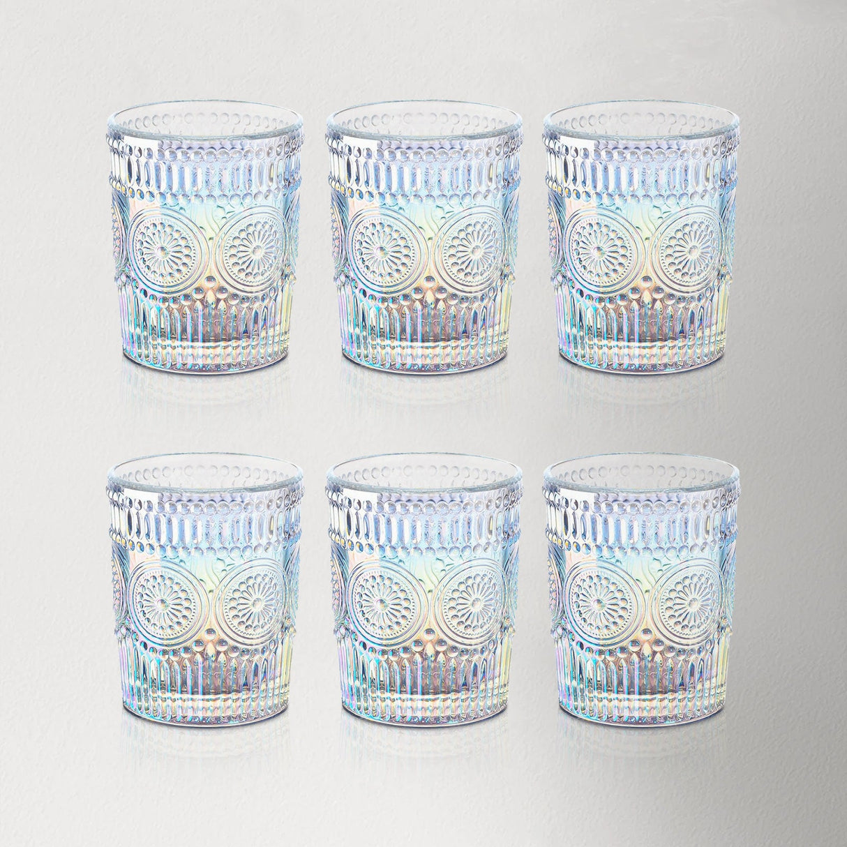 Iridescent Romantic Water Glasses Set