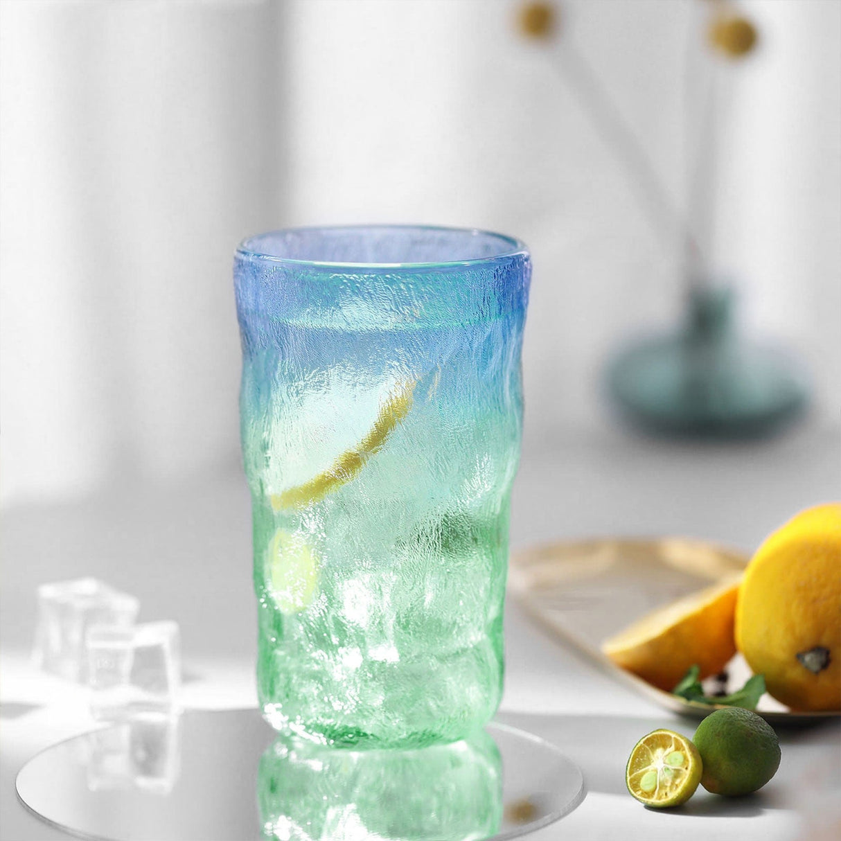 Gradient Glacier Textured Drinking Glasses Set