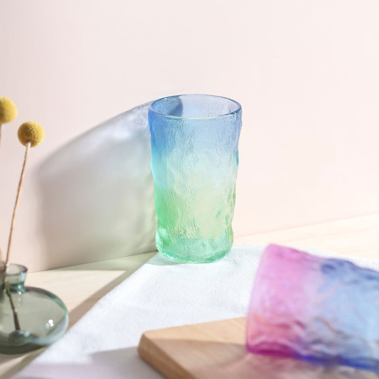 Gradient Glacier Textured Drinking Glasses Set