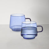 Stackable Colored Glass Cups with Handle Set