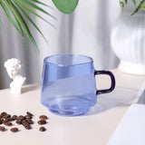 Stackable Colored Glass Cups with Handle Set