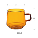 Stackable Colored Glass Cups with Handle Set