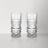 Clear Tiki Highball Glasses Set